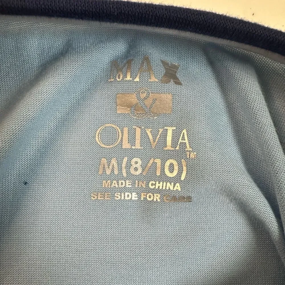 NWT Olivia & Max Girls Blue Pajama Top with Socks “Dream Team” - Size 8/10